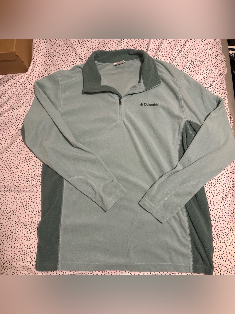 Columbia Sage Green Half-Zip Fleece Pullover